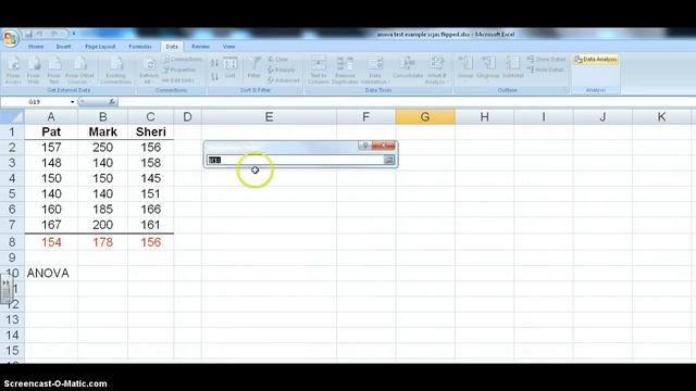 ANOVA test using MS Excel смотреть онлайн