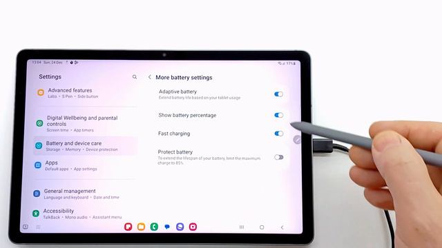 Samsung Galaxy Tab S9 and S9 FE enable or disable fast charging and battery percentage смотреть онлайн