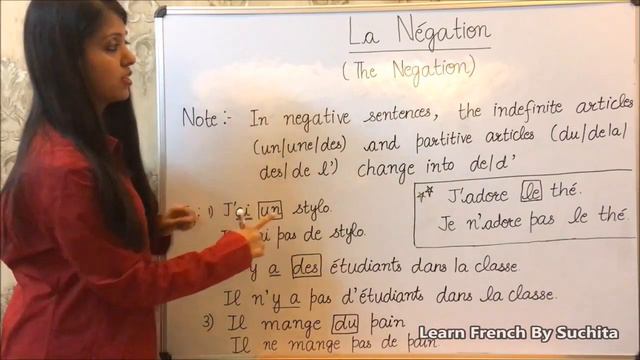 Learn French - La négation (How to make negative sentences) Grammar | By Suchita | +91-8920060461 смотреть онлайн