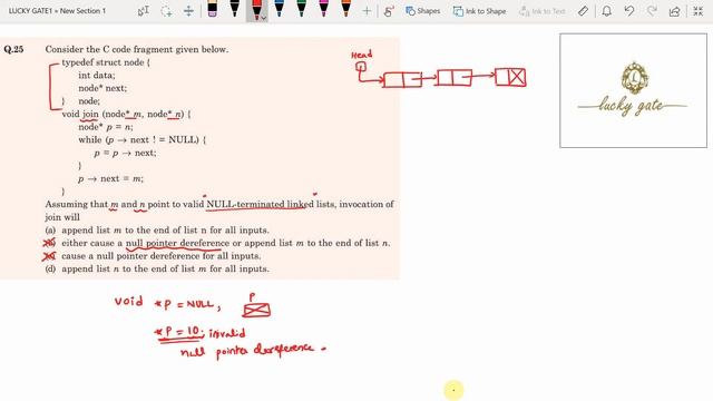 97.GATE-2017 programming (NULL pointer dereference) Question and it's detailed solution... смотреть онлайн
