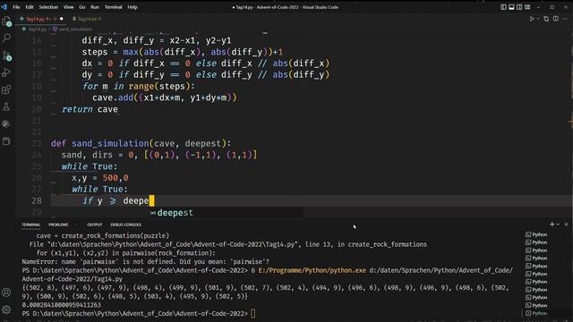 Advent of Code 2022 in Python, Tag 14 смотреть онлайн