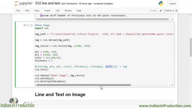 Draw Line, Print Text On An Image using OpenCV Python | OpenCV Tutorial in Hindi | Computer Vision смотреть онлайн