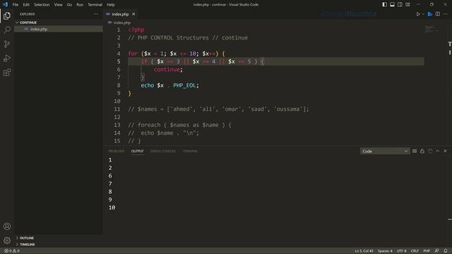 21. العبارتين continue و break في PHP смотреть онлайн
