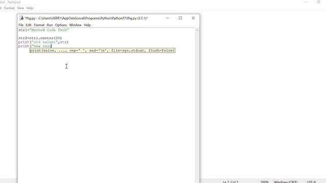 Python String- center( ) function Example code смотреть онлайн