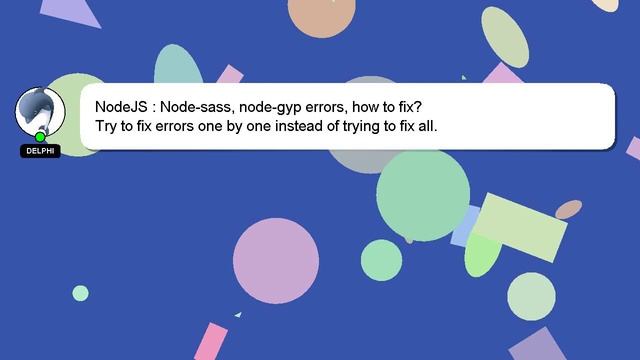 NodeJS : Node-sass, node-gyp errors, how to fix? смотреть онлайн