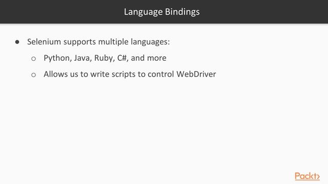 Beginning Selenium WebDriver Test Python : Selenium Architecture Python Program | packtpub.com смотреть онлайн