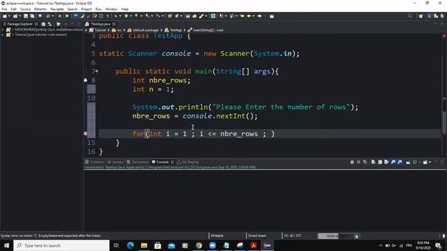 Java program - Print a pattern like right-triangle with numbers increased by 1 смотреть онлайн