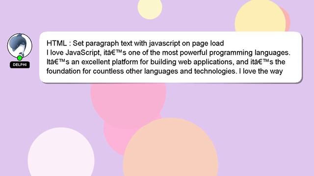 HTML : Set paragraph text with javascript on page load смотреть онлайн