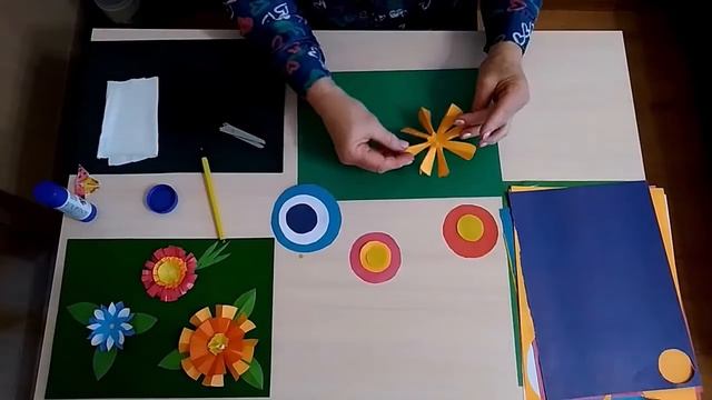 Аппликация "Цветочная поляна" смотреть онлайн