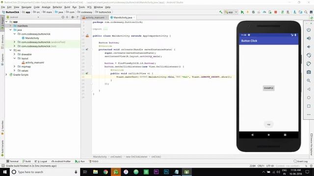Implementing onClicklistener in Android - Activity To Activity on Button Click смотреть онлайн