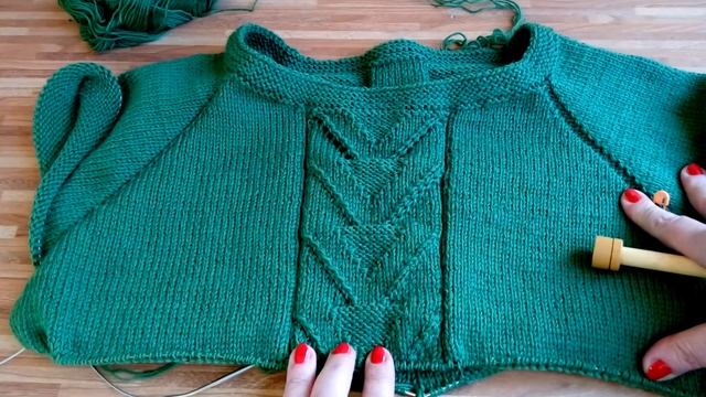 Зеленый джемпер из Кроссбред Бразилии / Часть 3 - Рукава отделены смотреть онлайн