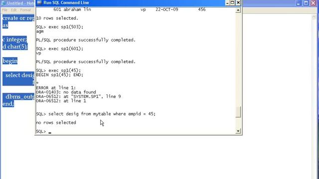Oracle Part 17 Select in Stored Procedure, Exceptions смотреть онлайн