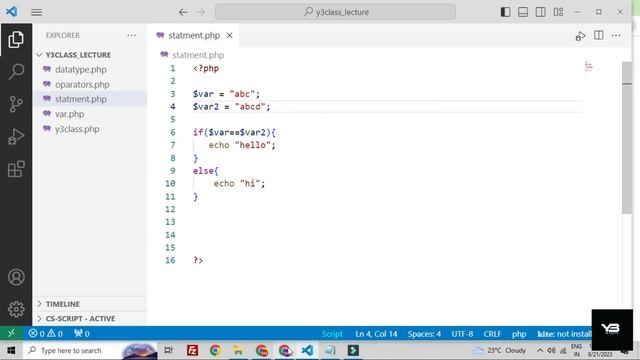 PHP If Statement Tutorial in Hindi | Rehan Sir || Y3class | #y3class смотреть онлайн