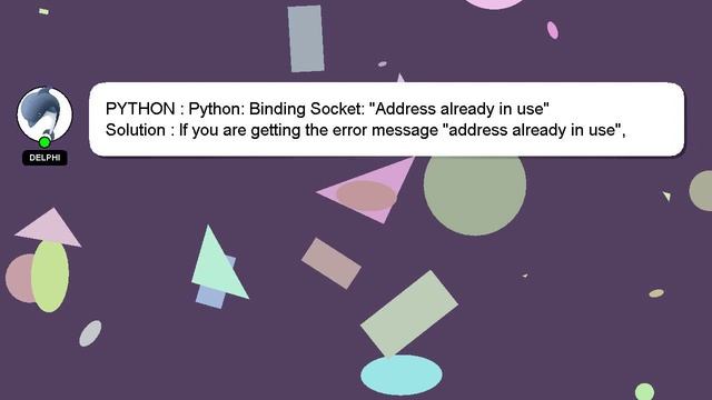 PYTHON : Python: Binding Socket: "Address already in use" смотреть онлайн