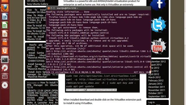 Installing VirtualBox 4.2 On Ubuntu 12.10 смотреть онлайн