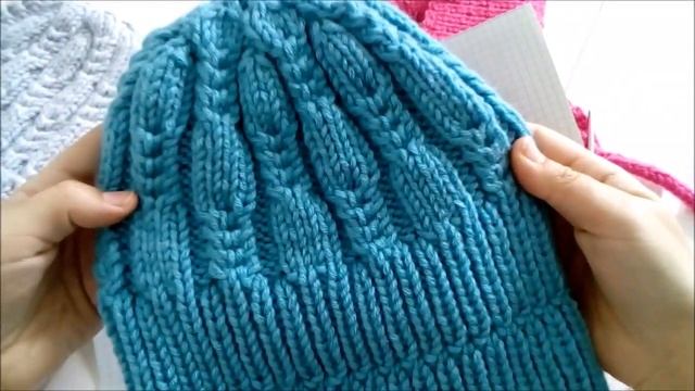 Шапка спицами узор Колоски смотреть онлайн