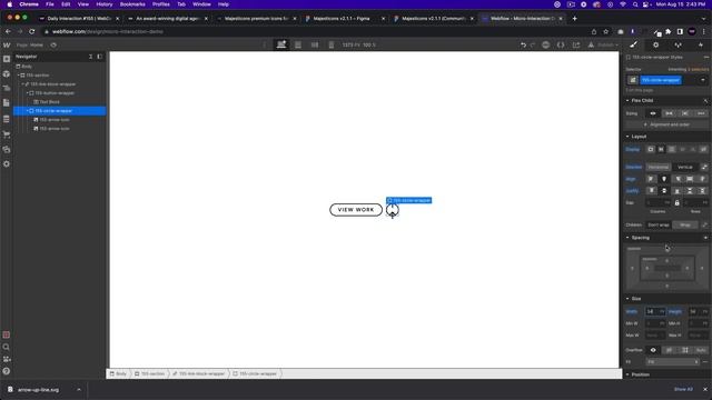 Portfolio Button Animation On Hover in Webflow | Interaction #155 смотреть онлайн