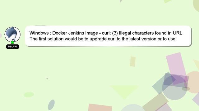 Windows : Docker Jenkins Image - curl: (3) Illegal characters found in URL смотреть онлайн