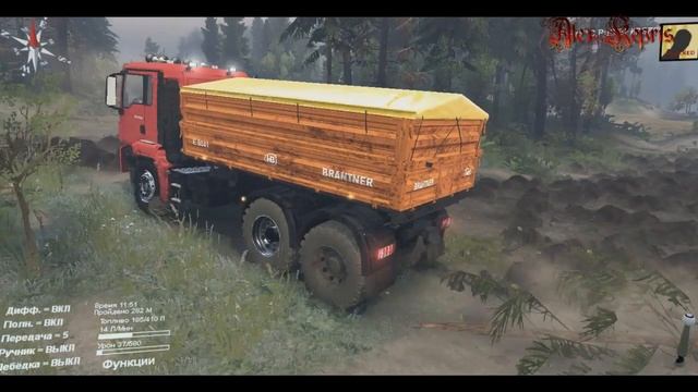 Spintires Обзор мода MAN tgs 26480 6x6 смотреть онлайн