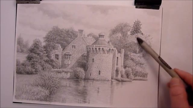 How to Draw Landscapes, Trees, Foliage, Graphite Pencil Drawing Tips смотреть онлайн