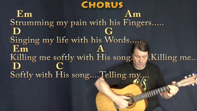 Killing Me Softly (Roberta Flack) Fingerstyle Guitar Cover Lesson in Em with Chords/Lyrics смотреть онлайн