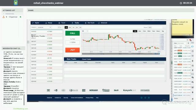 Вебинар по бинарным опционам: 2017-05-23. Торги в реальном времени!
