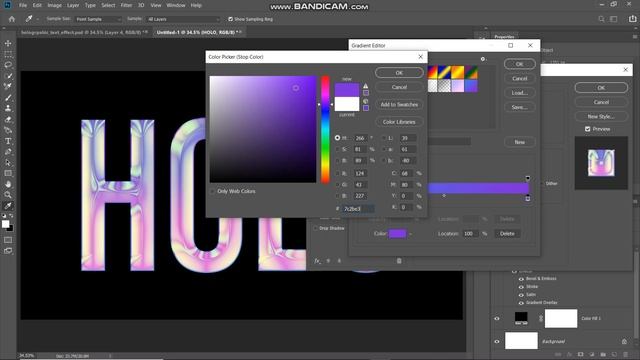 HOLOGRAPHIC TEXT EFFECT | PHOTOSHOP EFFECT | PHOTOSHOP TUTORIAL