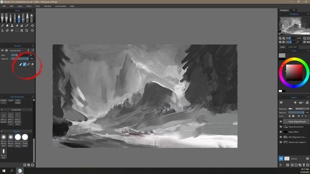 Rebelle 5: Landscape Timelapse By Wesley Gardner