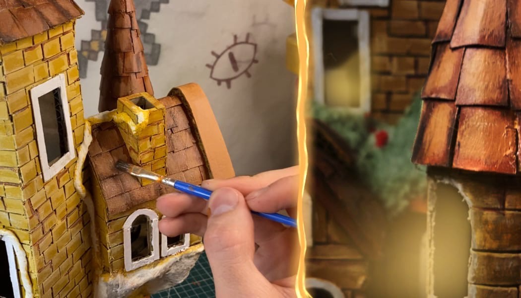 Домик светильник из картона и втулки своими руками / Сделай сам домик из картона смотреть онлайн