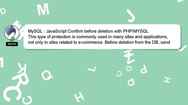 MySQL : JavaScript Confirm before deletion with PHP/MYSQL смотреть онлайн