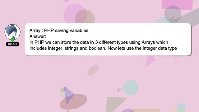 Array : PHP saving variables смотреть онлайн