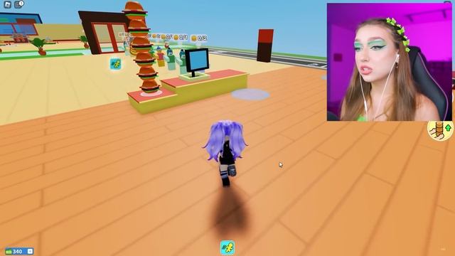 НАКОРМИЛА БУРГЕРАМИ ВЕСЬ ГОРОД в ROBLOX ! ? Burger Tycoon Роблокс смотреть онлайн