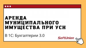 Аренда муниципального имущества при УСН в 1С:Бухгалтерии 3.0