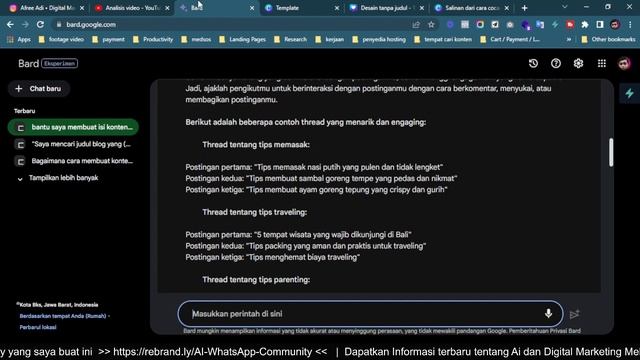 Menghasilkan Uang DI Instagram: Tips Menggunakan Google BARD AI смотреть онлайн