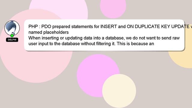 PHP : PDO prepared statements for INSERT and ON DUPLICATE KEY UPDATE with named placeholders смотреть онлайн