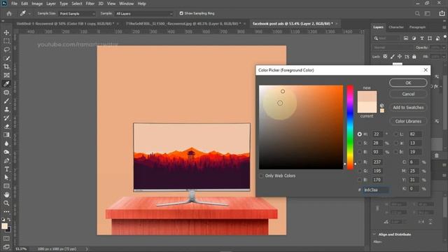 Photoshop Tutorial | Creative Facebook Post Design For LED Monitor смотреть онлайн