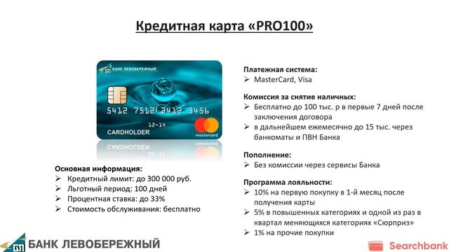 Обзор кредитных карт банка Левобережный от Searchbank.ru смотреть онлайн