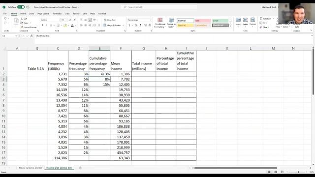 Income Distribution in Excel: Means, Frequency, Totals, Percentages, Cumulative Percentages смотреть онлайн