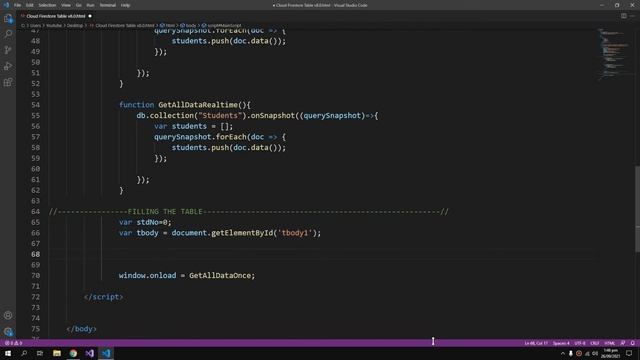 Fetch/Get All Data from Cloud Firestore in TABLE using JavaScript смотреть онлайн
