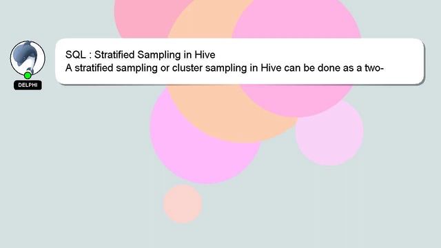 SQL : Stratified Sampling in Hive смотреть онлайн