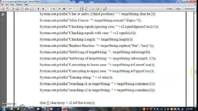 Java Program to demonstrate methods of String Class | Practical 8 смотреть онлайн