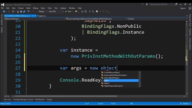 call private instance method with out params using reflection in c# смотреть онлайн