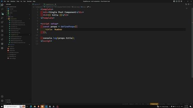 23. Props for Passing data to child Component in Vue 3 Composition API using defineProps - Vue 3 смотреть онлайн
