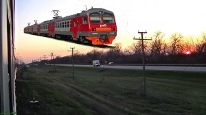 "Под стук колёс на закате солнца" (из окна ЭД9МК-0165)