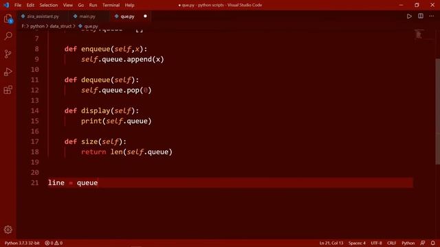 implementation of queue | python list | python | data structures смотреть онлайн