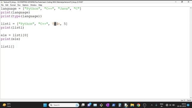 How to work with List in Python | Learn Coding With Debmalya | #python #beginners смотреть онлайн
