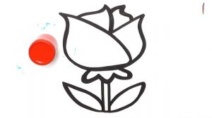 Как нарисовать и раскрасить цветок. Рисунок раскраска РОЗА. Раскраски Малышам.