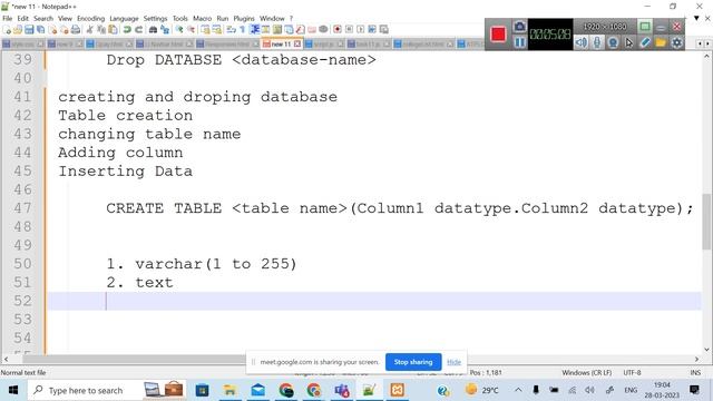 Full Stack Development: SQL Data Types & Creating Table смотреть онлайн