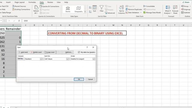 Converting Number From Decimal To Binary Using Excel смотреть онлайн