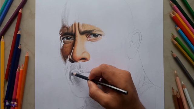 DOMS COLOUR PENCIL REVIEW DRAWING (DWAYNE JOHNSON)?@DOMSIndiaofficial смотреть онлайн